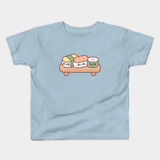 Cute Japanese Sushi Trio, Egg, Salmon and Maki Kids T-Shirt